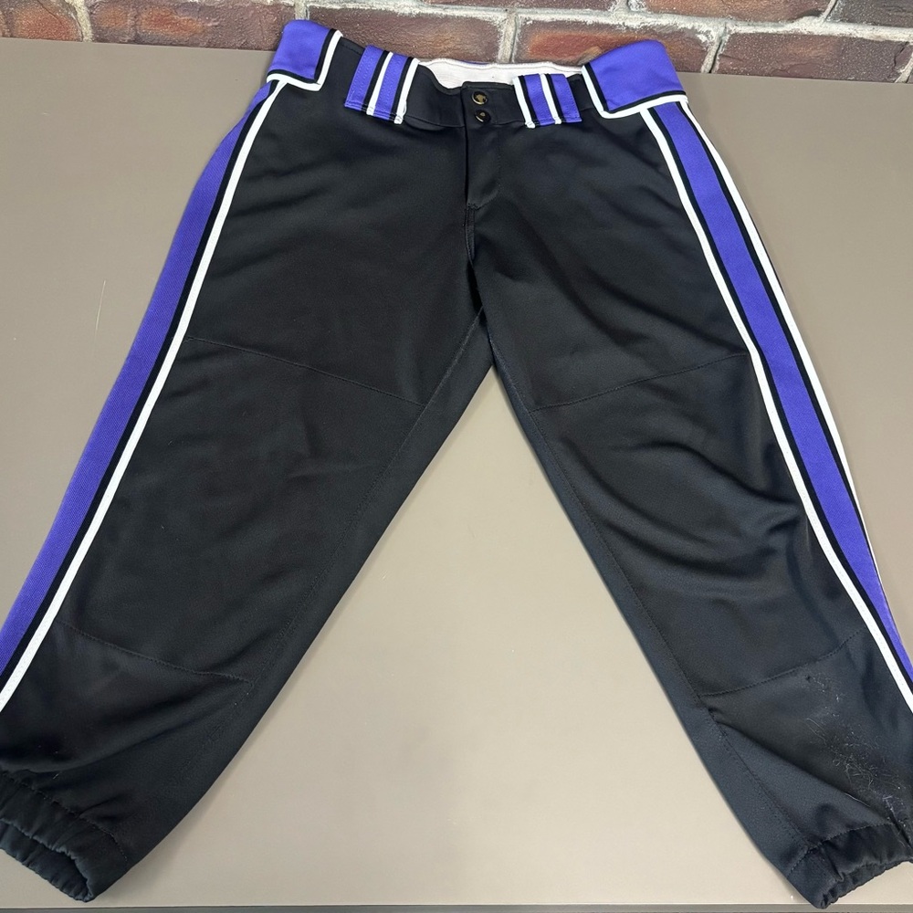 Black and Purple Women’s BOOMBAH Softball Pants Size L/32.